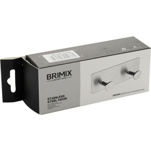 Крючок одинарный BRIMIX ART5305 графит , на самоклеющейся основе
