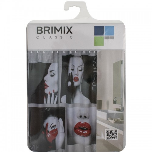 Шторка для ванной комнаты, фотопечать, ГЛАМУР BRIMIX ART02-01 Полиэстер