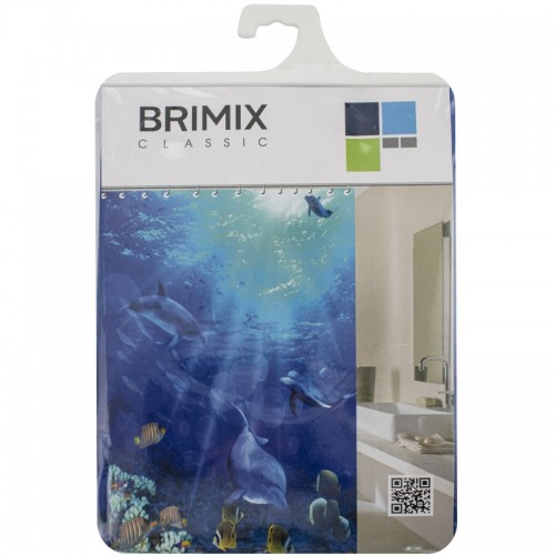 Шторка для ванной комнаты, фотопечать, МОРСКОЕ ДНО  BRIMIX ART02-09 Полиэстер