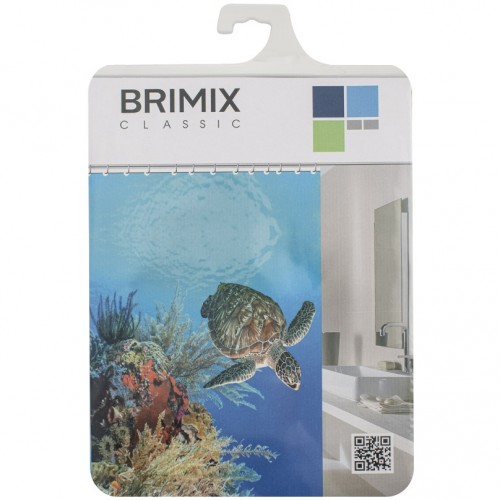 Шторка для ванной комнаты, фотопечать, ГИГАНТСКАЯ ЧЕРЕПАХА BRIMIX ART02-10 Полиэстер
