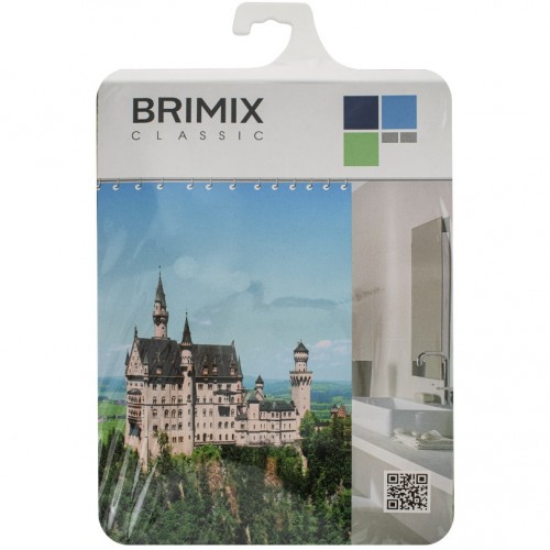 Шторка для ванной комнаты, фотопечать, ЗАМОК BRIMIX ART02-15 Полиэстер