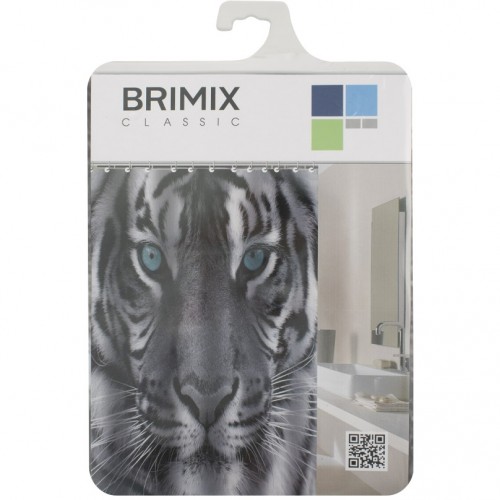 Шторка для ванной комнаты, фотопечать, ТИГР BRIMIX ART02-20 Полиэстер