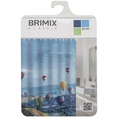 Шторка для ванной комнаты, фотопечать, ВОЗДУШНЫЙ ШАР BRIMIX ART02-22 Полиэстер