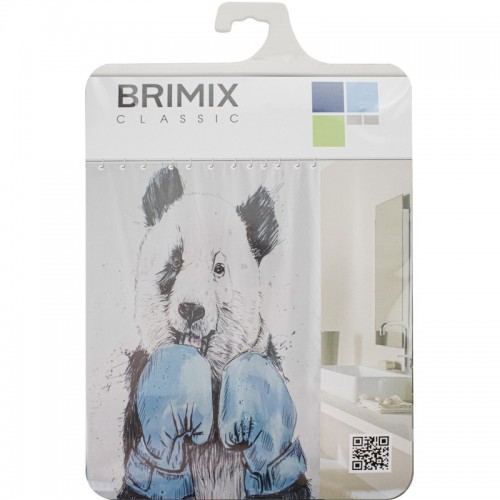 Шторка для ванной комнаты фотопечать ПАНДА BRIMIX ART02-29 Полиэстер 180х200