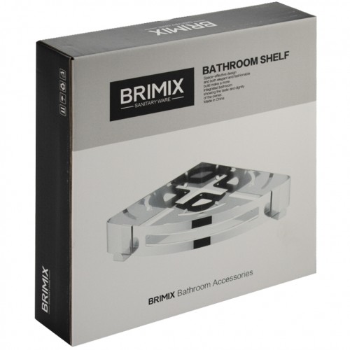Полочка литая, угловая BRIMIX ART5687 Нержавеющая сталь, Черный