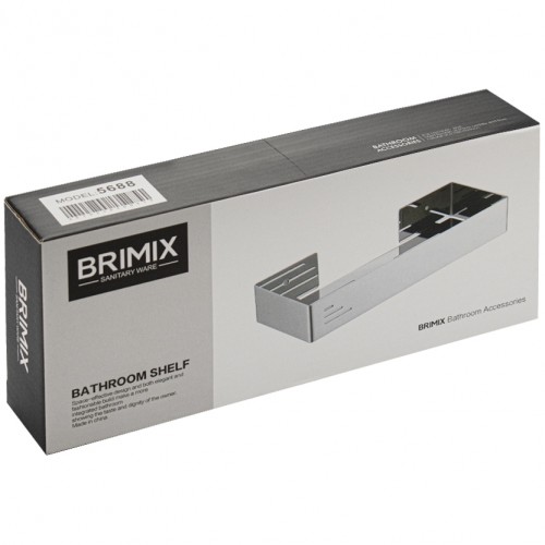 Полочка литая, прямоугольная BRIMIX ART5688 Нержавеющая сталь, Хром