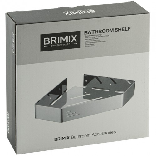 Полочка литая, угловая, пятиугольная BRIMIX ART5689 Нержавеющая сталь, Хром